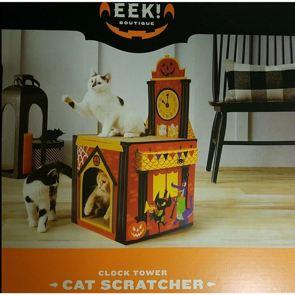 NEW Hyde and Eek! Boutique Clock Tower Cat Scratcher Halloween